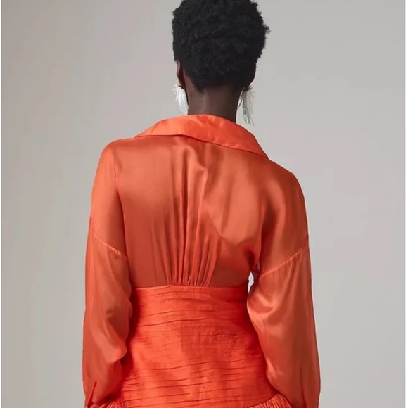 ANTHROPOLOGY “LET ME BE” Orange Dress Medium NWT - Picture 2 of 9